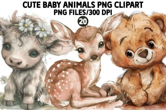 Download Cute Baby Animals PNG Clipart Set - Baby animals png Collection