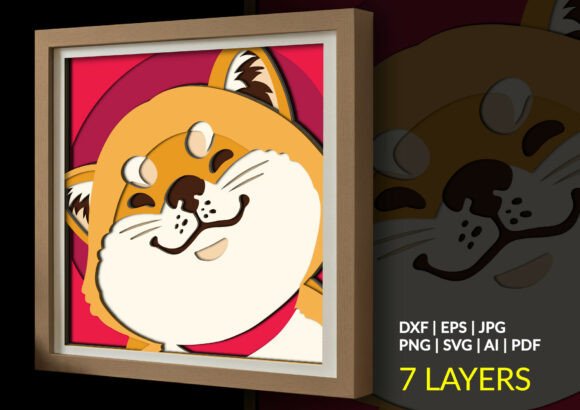 Download Happy Smiling Shiba Inu Dog Shadow Box - Shiba inu dog Collection