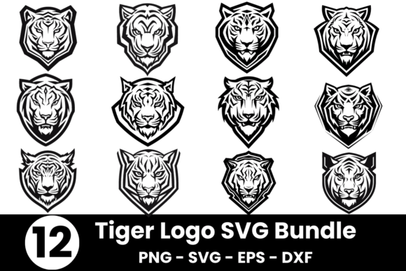 Download 12 Tiger Logo SVG Bundle - Tiger logo Collection