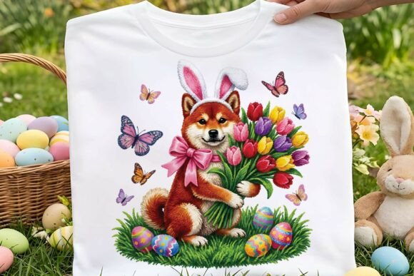 Download Faux Yarn Cute Easter Shiba Inu Dog Png - Shiba inu dog Collection