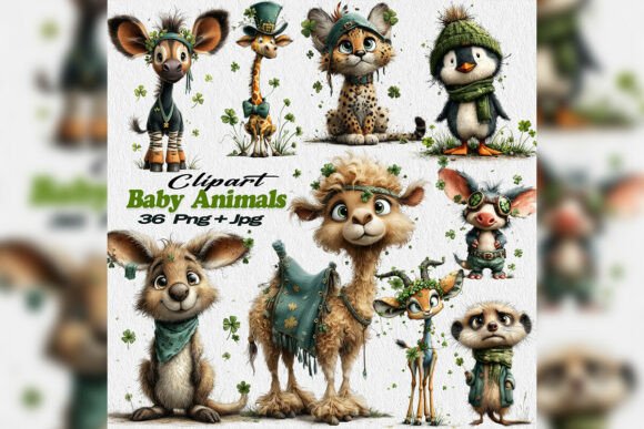 Download Whimsical St Patrick Baby Animals PNG - Baby animals png Collection